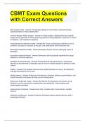 CBMT Exam Questions with Correct Answers 