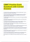 CBMT Practice Exam Questions with Correct Answers 