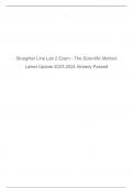 Straighter Line Lab 2 Exam - The Scientific Method Latest Update 2023-2024 Already Passed