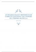 ATI PHARMACOLOGY MIDTERM EXAM COMPLETE QUESTIONS AND ANSWERS 2023 VERIFIED (RATED A+)