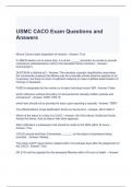 USMC CACO Exam Questions and Answers