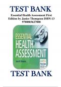 Test Bank - Essential Health Assessment, 1st edition (Thompson, 2018), Chapter 1-24 | All Chapters | ISBN 9780803627888