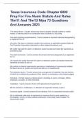 Texas Insurance Code Chapter 6002 Prep For Fire Alarm Statute And Rules TFM11 And TFM12 NFPA 72 QUESTIONS AND ANSWERS 2023