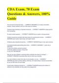 CDA Exam, 70 Exam Questions & Answers, 100% Guide