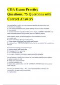 CDA Exam Practice Questions, 75 Questions with Correct Answers