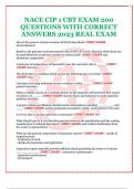 NACE CIP 1 CBT EXAM 200 QUESTIONS WITH CORRECT ANSWERS 2023 REAL EXAM