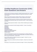 Certified Healthcare Constructor (CHC) Exam Questions and Answers