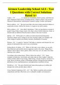 Airmen Leadership School ALS - Test 1 Questions with Correct Solutions Rated A+