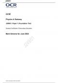 OCR GCSE Physics A Gateway Paper 1 Foundation Tier( J249/01)Mark Scheme for June 2023