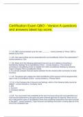    Certification Exam QBO - Version A questions and answers latest top score.