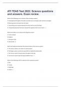 ATI TEAS Test 2023: Science questions  and answers. Exam review