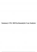 Summary CNL 500 Psychoanalytic Case Analysis. 