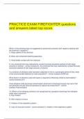  PRACTICE EXAM FIREFIGHTER questions and answers latest top score.