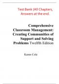Test Bank For Comprehensive Classroom Management Creating Communities of Support and Solving Problems 12th Edition By Vern Jones, Louise Jones   (All Chapters, 100% original verified, A+ Grade)