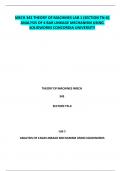 MECH 343 THEORY OF MACHINES LAB 1 (SECTION TN-X) ANALYSIS OF 4 BAR LINKAGE MECHANISM USING SOLIDWORKS CONCORDIA UNIVERSITY