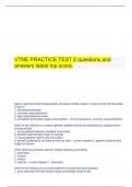 VTNE PRACTICE TEST 2 questions and answers latest top score.