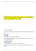 VTNE Practice Test D questions and answers 100% guaranteed success.