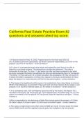 California Real Estate Practice Exam #2 questions and answers latest top score.