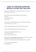 BIOD 121 PORTAGE NUTRITION MODULE 4 EXAM TEST 2023-2024