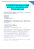 ANCC GERONTOLOGICAL NURSING QUESTIONS AND ANSWERS NEW UPDATE EXAM 2023-2024 GRADEDVA+