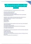 ANCC GERONTOLOGICAL NURSING WELL DETAILED EXAM 2023 QUESTIONS AND ANSWERS