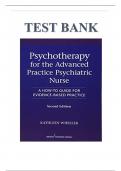 Test Bank for Psychotherapy for the Advanced Practice Psychiatric Nurse: A How-To Guide for Evidence-Based Practice 3rd Edition Wheeler ISBN: 978-0826193797 | 100% Correct Answers with Rational