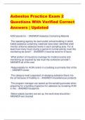 Asbestos Practice Exam 2 Questions With Verified Correct  Answers | Updated