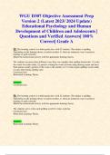 WGU D307 Objective Assessments (Latest 2023/ 2024 Update STUDY BUNDLE) Educational Psychology and Human Development of Children and Adolescents | Questions and Verified Answers| 100% Correct| Grade A