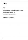 ocr GCSE Combined Science Chemistry A Gateway Science (J250/04) MARK SCHEME June2023.