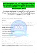 Psychotherapy for the Advanced Practice Psychiatric Nurse, Second Edition: A How- To Guide for Evidence- Based Practice 2nd Edition Test Bank Psychotherapy for the Advanced Practice Psychiatric Nurse, Second Edition: A How-To Guide for Evidence- Based Pra