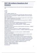 RCP 160 midterm Questions And Answers(Which of the following structures will result in the most radiopaque shadow on a CXR.....)