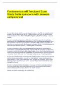 Fundamentals ATI Proctored Exam Study Guide questions with answers complete test.