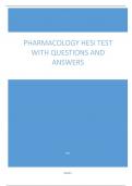 PHARMACOLOGY HESI TEST WITH QUESTIONS AND ANSWERS