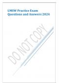 LMSW Practice Exam Questions and Answers 2024.