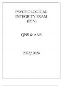 PSYCHOLOGICAL INTEGRITY EXAM (BSN) QNS & ANS 20232024.p