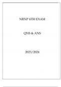 NRNP 6550 EXAM QNS & ANS 20232024 WALDEN UNI