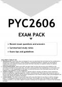 PYC2606 EXAM PACK 2023 - DISTINCTION GUARANTEED
