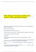 EPIC Modules Final Exam questions and answers 100% guaranteed success.