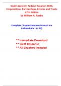 Solutions For South-Western Federal Taxation 2024, Corporations, Partnerships, Estates and Trusts, 47th Edition Raabe (All Chapters included)