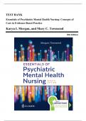 Test Bank For Essentials of Psychiatric Mental Health Nursing 8th Edition Concepts of Care in Evidence Based Practice 8th Edition Morgan Townsend  | 9780803676787 | Chapter 1-32 |All Chapters with Answers and Rationals