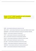 Exam 3 CLT 3040 questions and answers 100% guaranteed success.