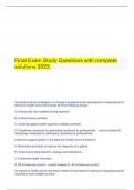 Final Exam Study Questions with complete solutions 2023.