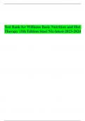 Test Bank for Williams Basic Nutrition and Diet  Therapy 15th Edition Staci Nix-latest-2023-2024