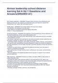 Airman leadership school distance learning Set A Vol 1 Questions and Answers(GRADED A+)