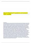 Hesi A2 Reading V2 questions and answers 100% verified.