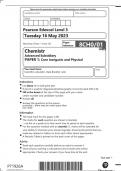 Pearson Edexcel GCE Chemistry Advanced Subsidiary paper 1(8CH0/01)June 2023 Question paper