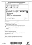 Pearson Edexcel GCE Economics A Advanced paper 2(9ec0/02)June 2023 QUESTION PAPER