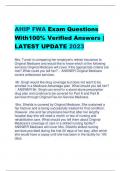 AHIP FWA Exam Questions  With100% Verified Answers |  LATEST UPDATE 2023