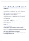 Tableau Desktop Specialist Questions & Answers