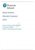 Pearson Edexcel GCE AS Level in Business Paper 01(8BS0/01)  mark scheme for June 2023